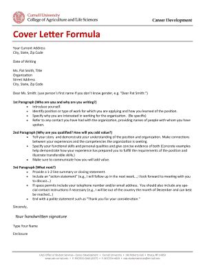 Cornell cover letter template